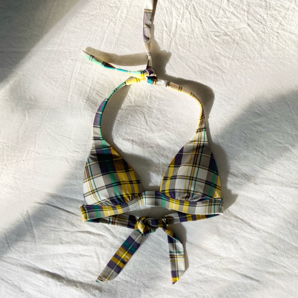 VS Plaid Push-Up Halter Bikini Top